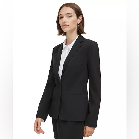 Calvin Klein Black Two-Button Blazer Size 8 - Picture 3 of 14